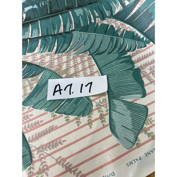 Vtg Warner & Sons Upholstery Fabric 2 Yards Brisbane Palms Large Scale Green - Picture 11 of 11